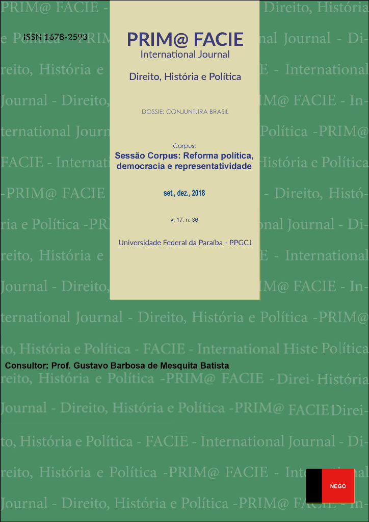 					Ver Vol. 17 Núm. 36 (2018): Conjuntura Brasil - Reforma política, democracia e representatividade
				