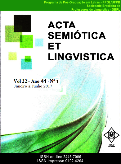 					Visualizar v. 22 n. 1 (2017): ACTA SEMIOTICA ET LINGVISTICA
				