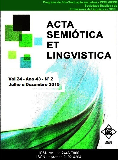 					Visualizar v. 24 n. 2 (2019): ACTA SEMIOTICA ET LINGVISTICA
				