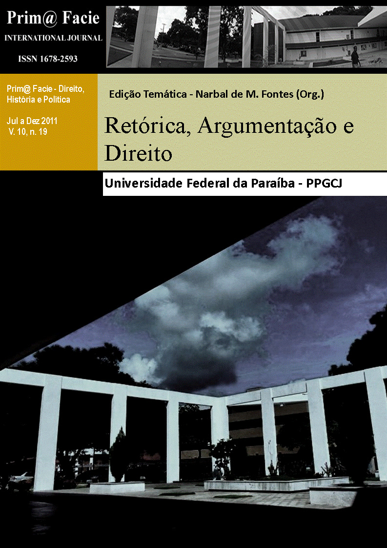 					View Vol. 10 No. 19 (2011): Prim@ Facie - Retórica, Argumentação e Direito
				