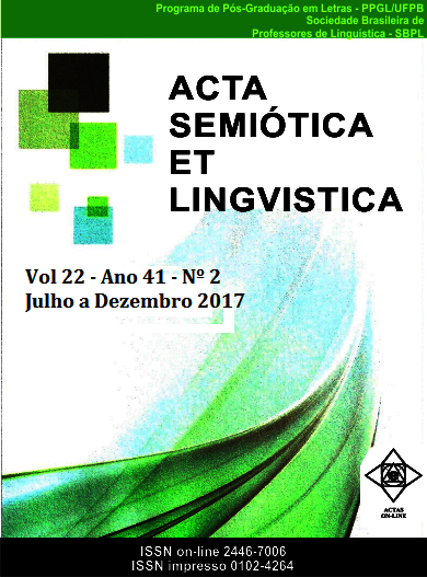 					Visualizar v. 22 n. 2 (2017): ACTA SEMIOTICA ET LINGVISTICA
				