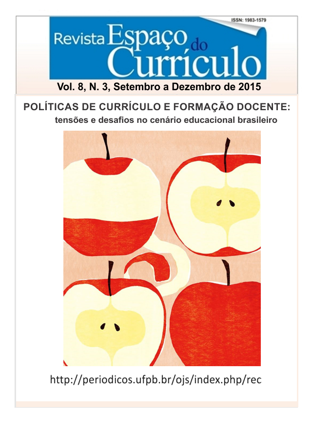 					Visualizar Vol.8, N.3 (2015) POLÍTICAS DE CURRÍCULO E FORMAÇÃO DOCENTE: tensões e desafios no cenário educacional brasileiro
				