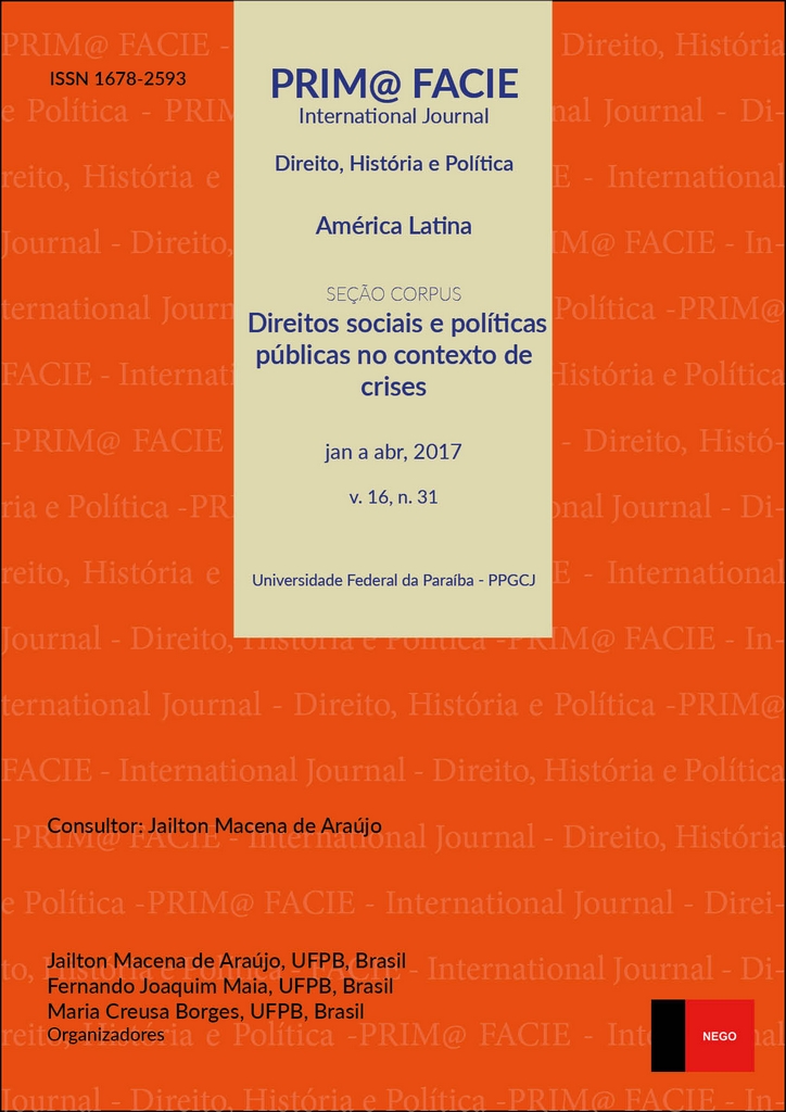 					Visualizar v. 16 n. 31 (2017): América Latina - Direitos Sociais e políticas públicas no contexto de crises
				