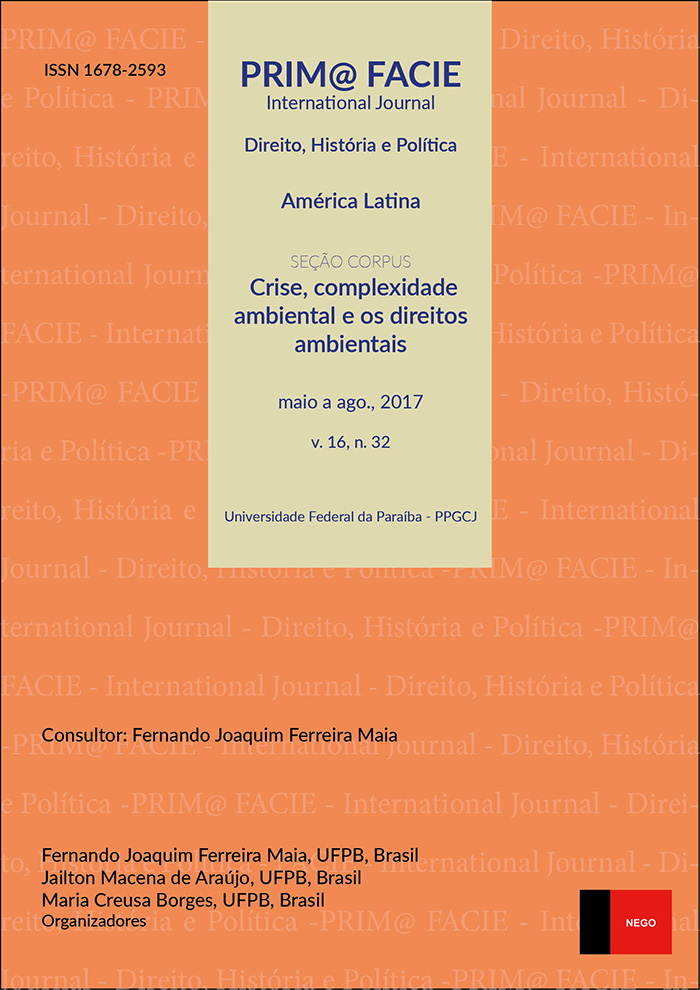 					Visualizar v. 16 n. 32 (2017): América Latina - Crise, complexidade ambiental e os direitos ambientais
				