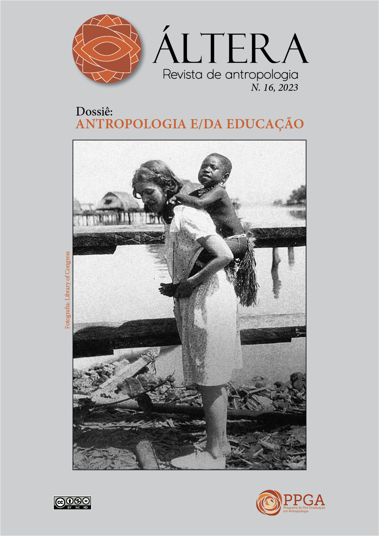 Capa Dossiê "Antropologia e/da Educação" (Revista Áltera número 16).